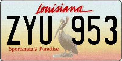 LA license plate ZYU953