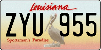 LA license plate ZYU955