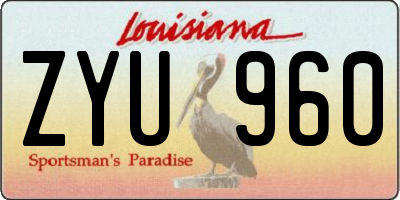LA license plate ZYU960