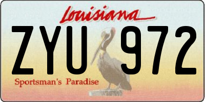 LA license plate ZYU972