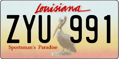 LA license plate ZYU991