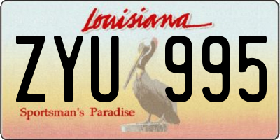 LA license plate ZYU995