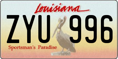 LA license plate ZYU996