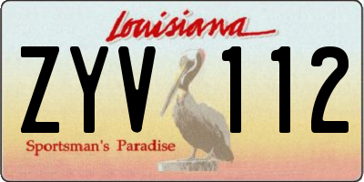 LA license plate ZYV112