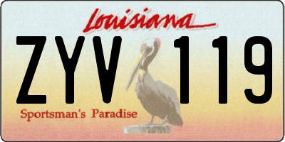 LA license plate ZYV119