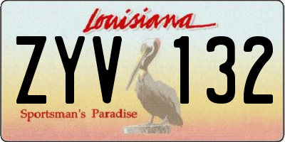 LA license plate ZYV132