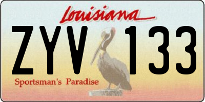 LA license plate ZYV133