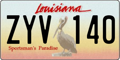 LA license plate ZYV140