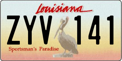 LA license plate ZYV141