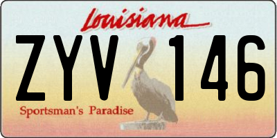 LA license plate ZYV146