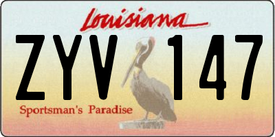 LA license plate ZYV147