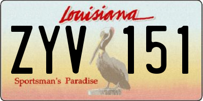 LA license plate ZYV151