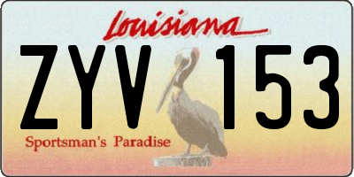 LA license plate ZYV153