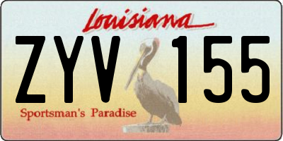 LA license plate ZYV155