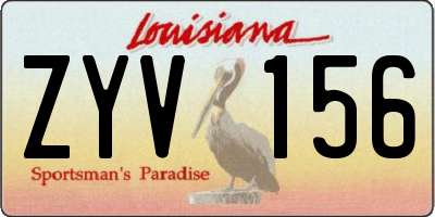 LA license plate ZYV156