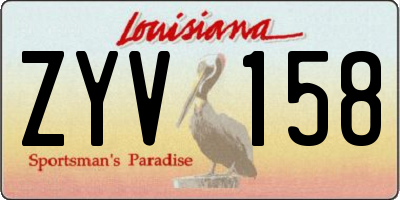 LA license plate ZYV158