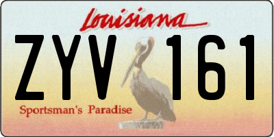 LA license plate ZYV161