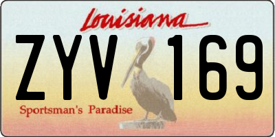 LA license plate ZYV169