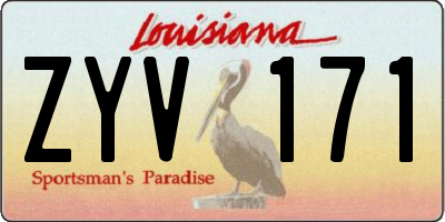LA license plate ZYV171