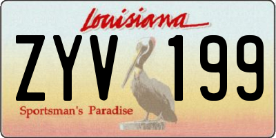 LA license plate ZYV199