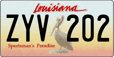 LA license plate ZYV202