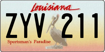 LA license plate ZYV211