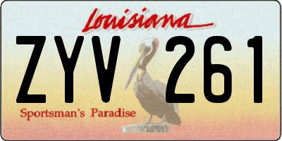 LA license plate ZYV261