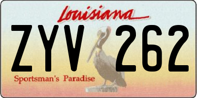 LA license plate ZYV262