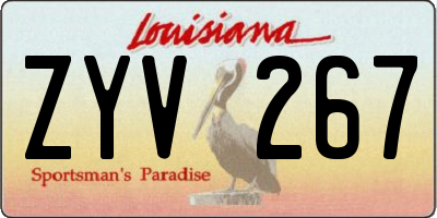 LA license plate ZYV267