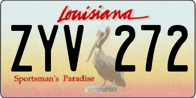 LA license plate ZYV272