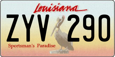 LA license plate ZYV290