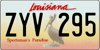 LA license plate ZYV295
