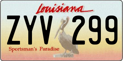 LA license plate ZYV299