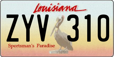 LA license plate ZYV310