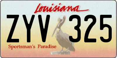 LA license plate ZYV325