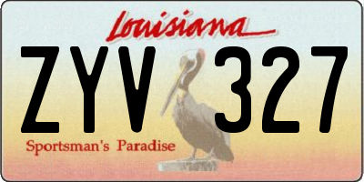 LA license plate ZYV327