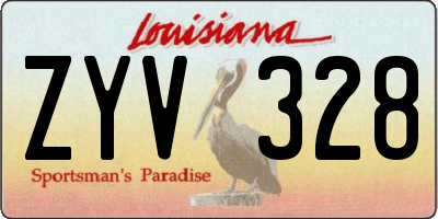 LA license plate ZYV328