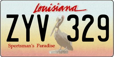 LA license plate ZYV329