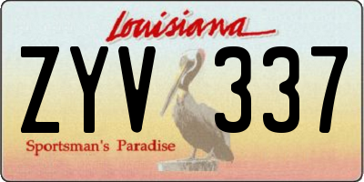 LA license plate ZYV337