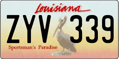 LA license plate ZYV339