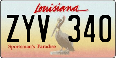 LA license plate ZYV340