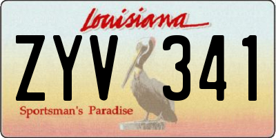 LA license plate ZYV341