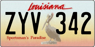 LA license plate ZYV342