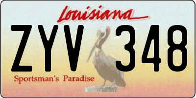 LA license plate ZYV348