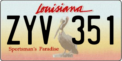 LA license plate ZYV351