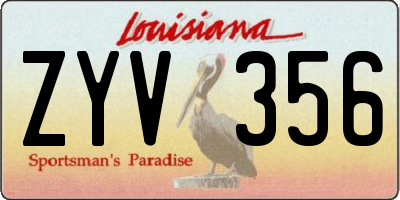 LA license plate ZYV356