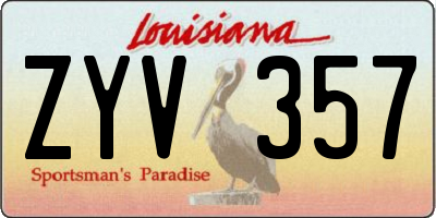 LA license plate ZYV357