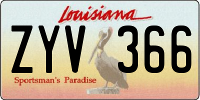LA license plate ZYV366