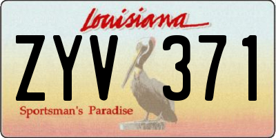 LA license plate ZYV371