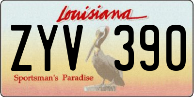 LA license plate ZYV390